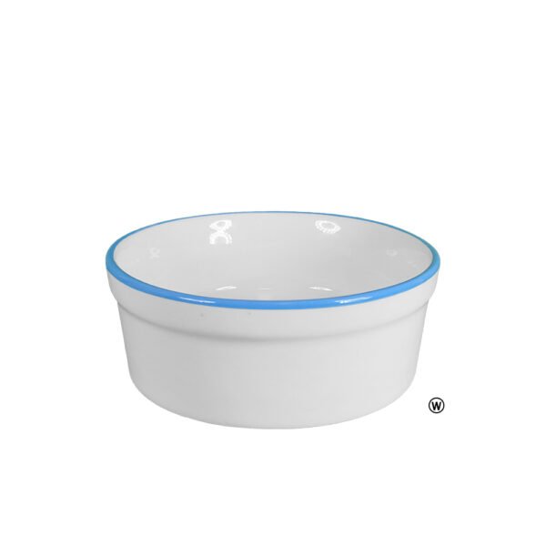 Comedouro Bebedouro de Porcelana Pequeno 300ml Borda Azul