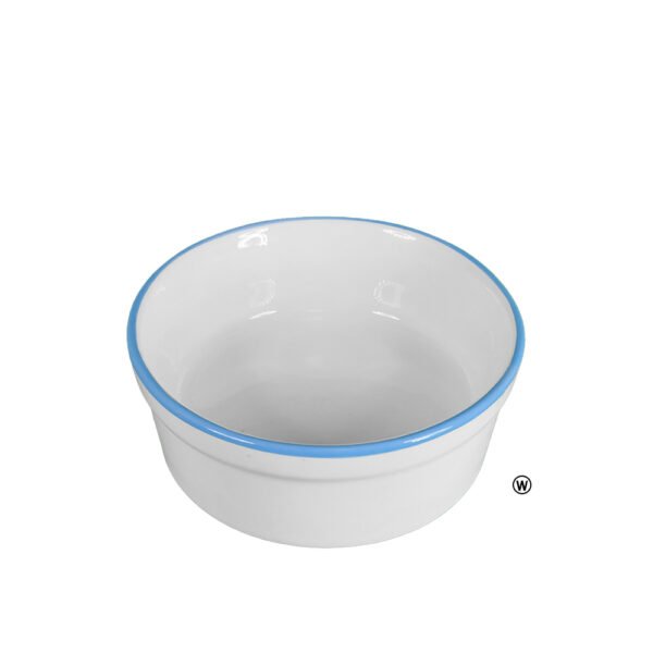 Comedouro Bebedouro de Porcelana Pequeno 300ml Borda Azul - Image 2
