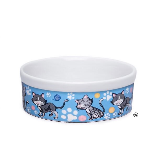 Comedouro Bebedouro de Porcelana 600ml Gato Azul