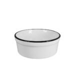 Comedouro Bebedouro de Porcelana Pequeno 300ml Borda Preta