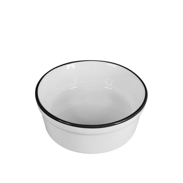 Comedouro Bebedouro de Porcelana Pequeno 300ml Borda Preta - Image 2