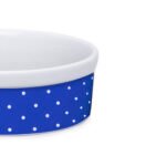 Comedouro de Porcelana Cachorro Gato 600ml Azul Bolinhas - Imagem 2