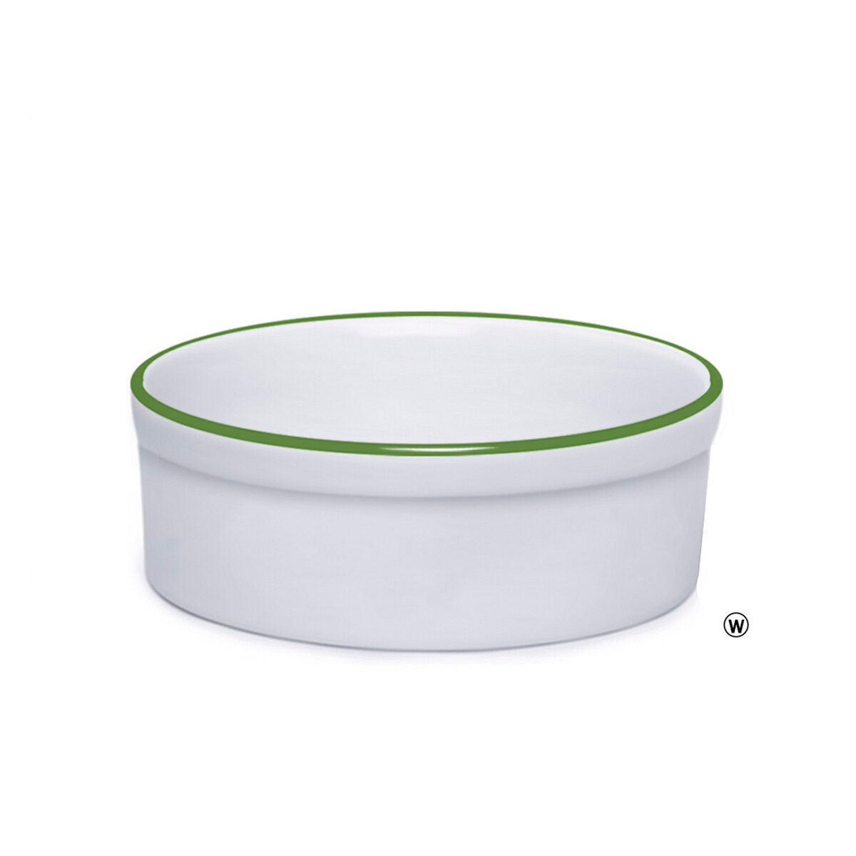 Comedouro de Porcelana 600ml Borda Verde - Imagem 1