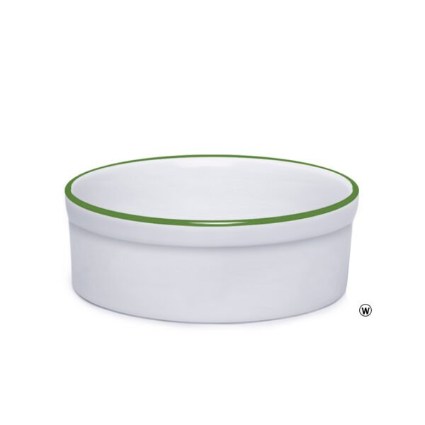 Comedouro Bebedouro de Porcelana 600ml Borda Verde