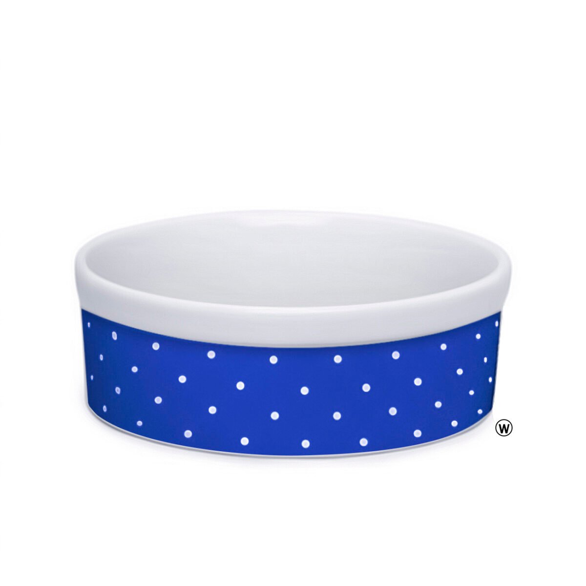 Comedouro de Porcelana 600ml Azul Bolinhas - Imagem 1