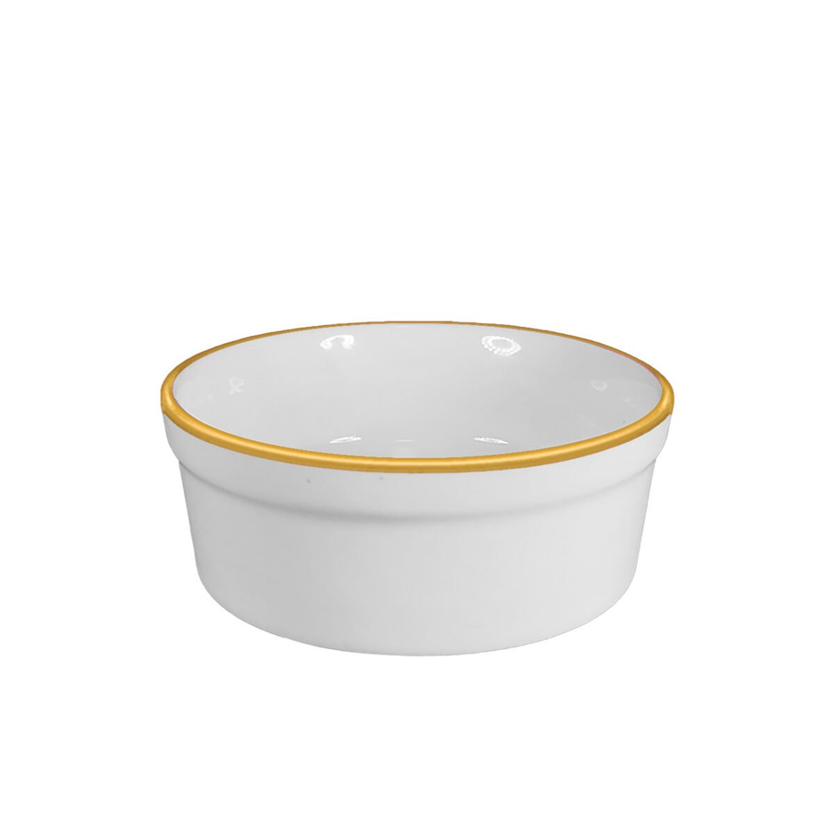 Comedouro de Porcelana 300ml Borda Dourada - Imagem 1