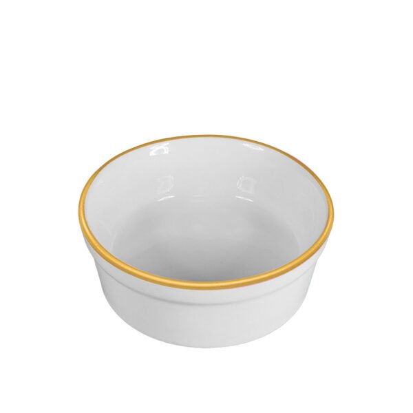 Comedouro de Porcelana 300ml Borda Dourada - Image 2