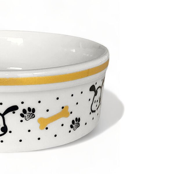 Comedouro de Porcelana Gato Cachorro 600ml Cachorro Dourado - Image 2