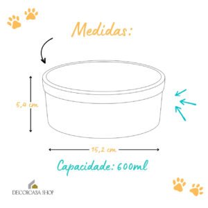Comedouro de Porcelana 600ml Cachorro Dourado - Imagem 4