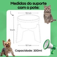 Comedouro Elevado C/ Pote de Porcelana Pet-X Várias Estampas - Imagem 3