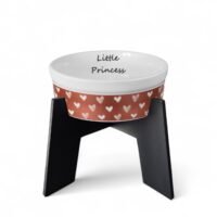 Comedouro Elevado C/ Pote de Porcelana Pet-X Várias Estampas